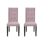 Set 2 scaune living TEO LUX, picioare lemn wenge, stofa roz pudra, 46x60x98 cm
