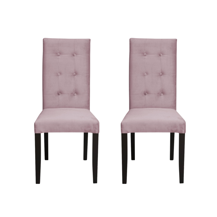 set-2-scaune-living-teo-lux-picioare-lemn-wenge-stofa-roz-pudra-46x60x98-cm-808097 Set 2 scaune living TEO LUX, picioare lemn wenge, stofa roz pudra, 46x60x98 cm - imagine 1