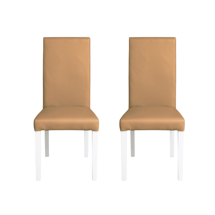 set-2-scaune-living-teo-picioare-lemn-alb-piele-ecologica-bej-inchis-46x60x98-cm-311673 Set 2 scaune living TEO, picioare lemn alb, piele ecologica bej inchis, 46x60x98 cm - imagine 1