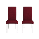 Set 2 scaune living TEO, picioare lemn alb, piele ecologica bordo, 46x60x98 cm