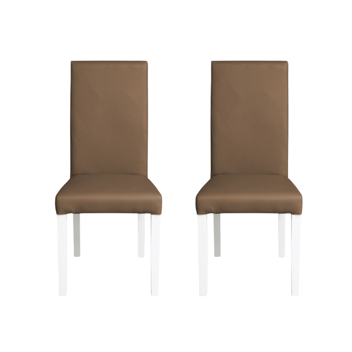set-2-scaune-living-teo-picioare-lemn-alb-piele-ecologica-cappuccino-46x60x98-cm-564086 Set 2 scaune living TEO, picioare lemn alb, piele ecologica cappuccino, 46x60x98 cm - imagine 1