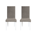 Set 2 scaune living TEO, picioare lemn alb, stofa z cappuccino, 46x60x98 cm