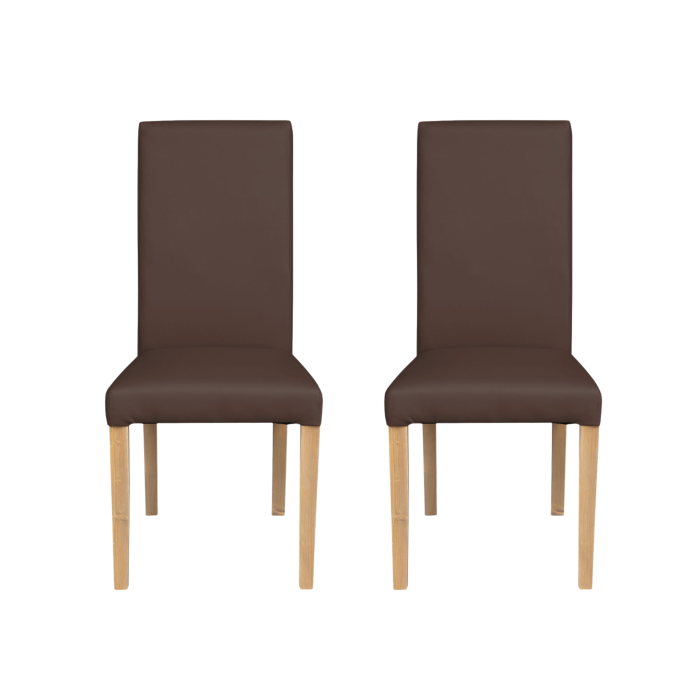 set-2-scaune-living-teo-picioare-lemn-natur-piele-ecologica-maro-deschis-46x60x98-cm-406566 Set 2 scaune living TEO, picioare lemn natur, piele ecologica maro deschis, 46x60x98 cm - imagine 1