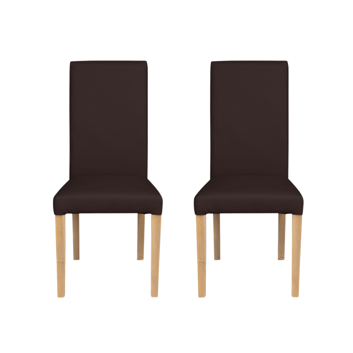 set-2-scaune-living-teo-picioare-lemn-natur-piele-ecologica-maro-inchis-46x60x98-cm-500288 Set 2 scaune living TEO, picioare lemn natur, piele ecologica maro inchis, 46x60x98 cm - imagine 1