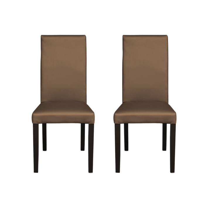 set-2-scaune-living-teo-picioare-lemn-wenge-piele-ecologica-cappuccino-46x60x98-cm-081856 Set 2 scaune living TEO, picioare lemn wenge, piele ecologica cappuccino, 46x60x98 cm - imagine 1