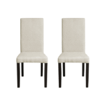 Set 2 scaune living TEO, picioare lemn wenge, stofa crem, 46x60x98 cm