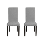 Set 2 scaune living TEO, picioare lemn wenge, stofa gri deschis, 46x60x98 cm