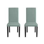 Set 2 scaune living TEO, picioare lemn wenge, stofa mint, 46x60x98 cm