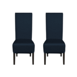 Set 2 scaune living VANESSA, picioare lemn wenge, piele ecologica albastru, 47x60x110 cm