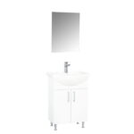 Set Baza cu Lavoar si Oglinda seria 005, eco, 55 cm, alb
