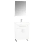 Set Baza cu Lavoar si Oglinda seria 005, eco, 60 cm, alb