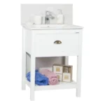 Set Baza front MDF si Lavoar, seria 020, 60 cm, alb