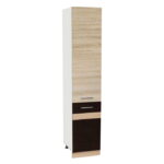 Soldat 40 YANA, 2 usi, corp alb, fronturi sonoma inchis + sonoma deschis, 40x60x200 cm