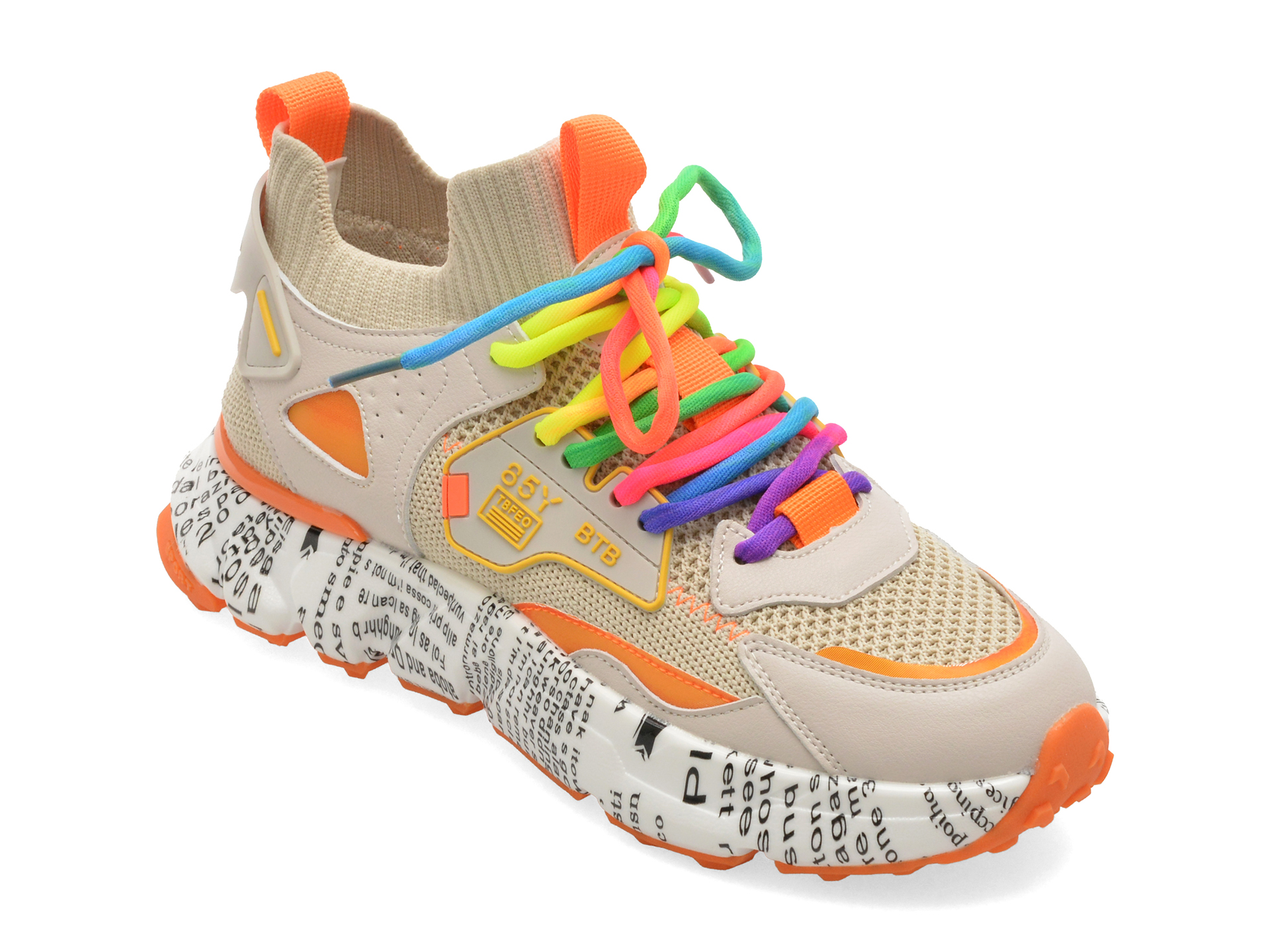 03966ec33d28427231b3a2069d869d0902171c8e34ef5e0e9ece3d8eb352900d Incaltaminte Dama sport BITE THE BULLET bej, 231681, din material textil - imagine 1