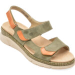 Sandale SUAVE kaki, 12501, din piele naturala