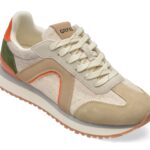 Incaltaminte Dama sport GRYXX bej, 24294, din material textil si piele naturala