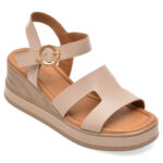 Sandale Femei GOLD DEER gri, 22075, din piele naturala
