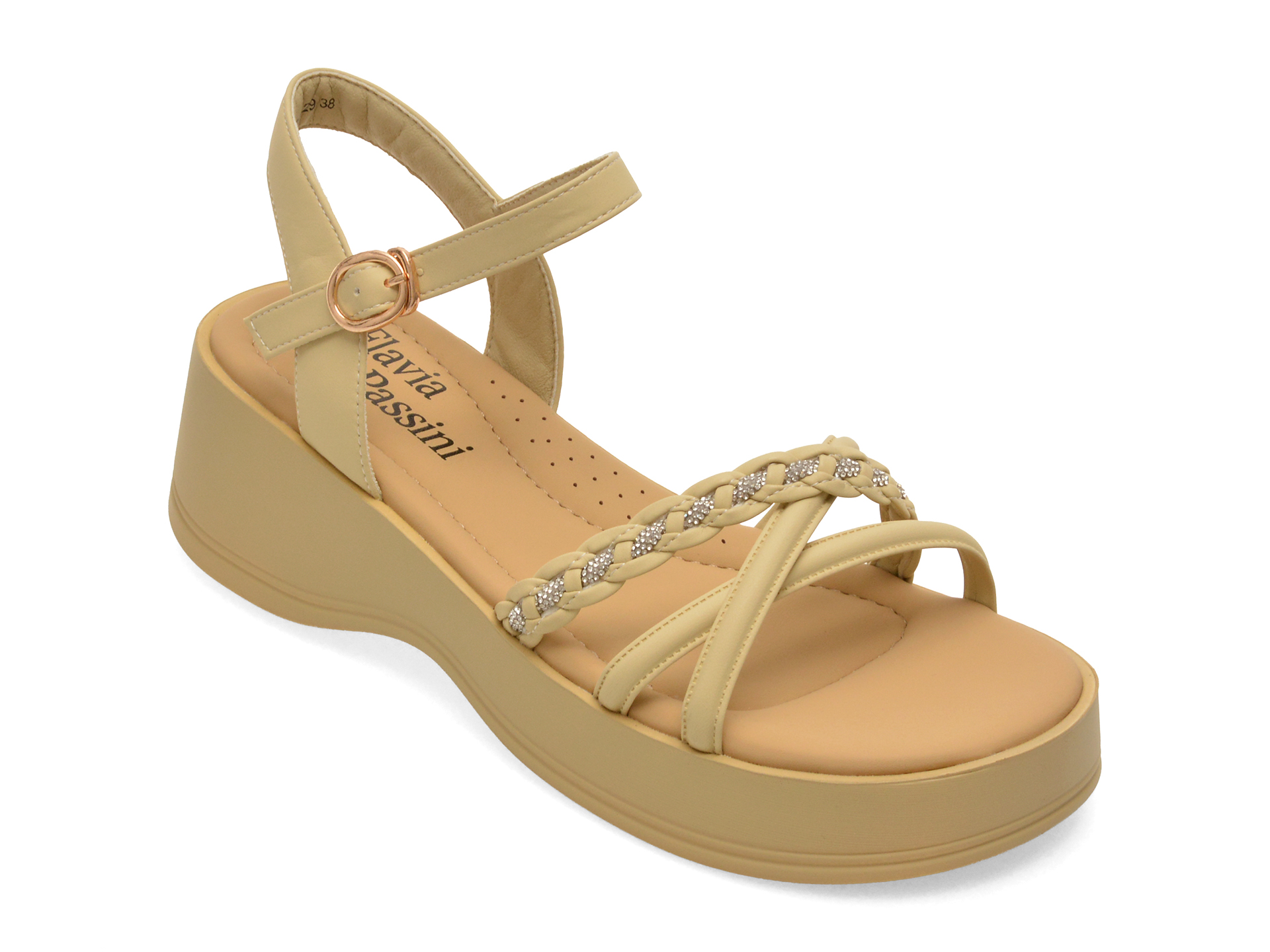 1bbfb8a3f272d1dd8af61bf12da730620254ebde5dc6d79001d09657022343da Sandale FLAVIA PASSINI galbene, 880829, din piele ecologica - imagine 1