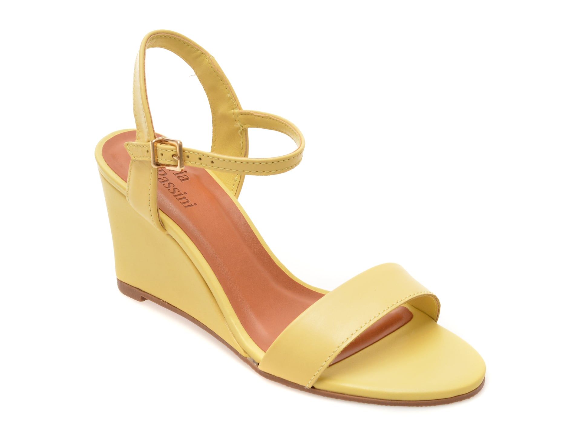 1c162de405e4d9160b5865220d8ad7efd088bc2ff8167de830fb94b6217840ba Sandale elegante FLAVIA PASSINI galbene, 375021, din piele naturala - imagine 1