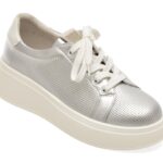 Incaltaminte Dama sport PASS COLLECTION argintii, W160011, din piele naturala