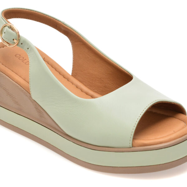 Sandale Femei GOLD DEER verzi, 22072, din piele naturala