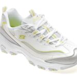 Incaltaminte Dama sport SKECHERS albi, D LITES, din piele ecologica