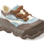 Incaltaminte Dama sport GRYXX maro, S6101, din material textil si piele naturala