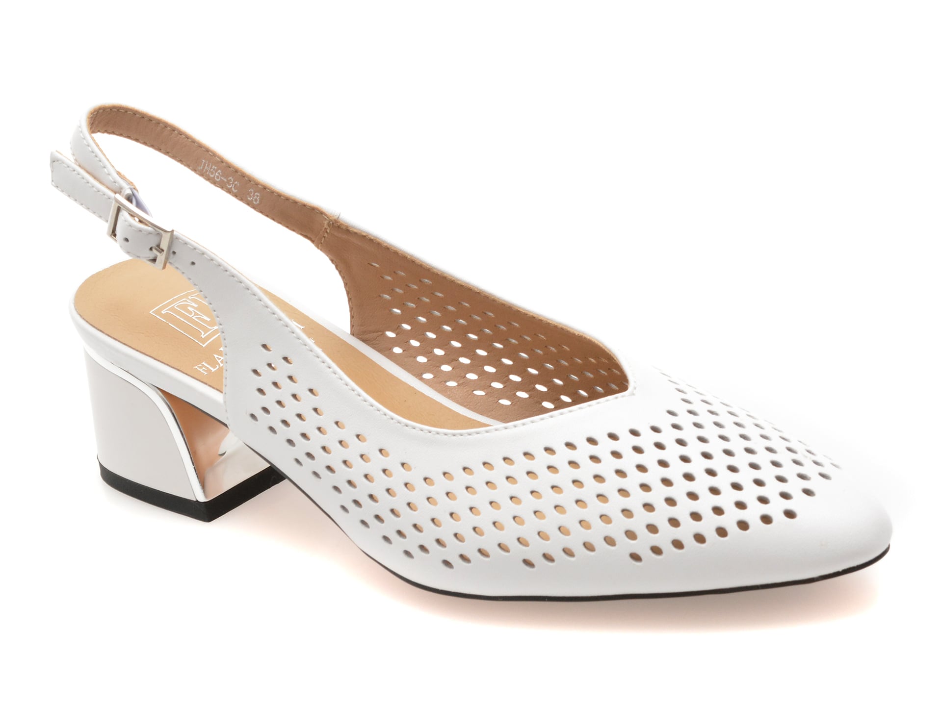 273a8fac35a7101bdec89eae3b6e460922159076ffd62f9202c9c9e2d2f40401 Pantofi eleganti FLAVIA PASSINI albi, JH56, din piele naturala - imagine 1