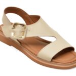 Sandale GOLD DEER bej, 22081, din piele naturala