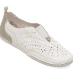 Pantofi RIEKER albi, 43663, din piele naturala