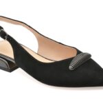 Pantofi eleganti EPICA negri, 5K344, din piele intoarsa