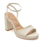 Sandale elegante ALDO albe, GRACIOUS 121, din piele naturala