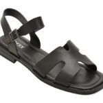 Sandale GRYXX negre, 1352C25, din piele naturala