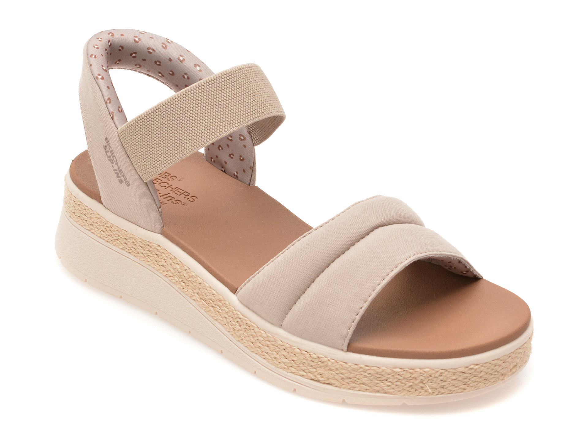 3230b692544d60effe5bbf7400c0bb4a0fbbeb8caaab9a44ac73470e1830cd69 Sandale SKECHERS gri, BOBS SUN RAY, din material textil - imagine 1