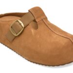 Slapi Femei GRYXX bej, M7321, din piele intoarsa