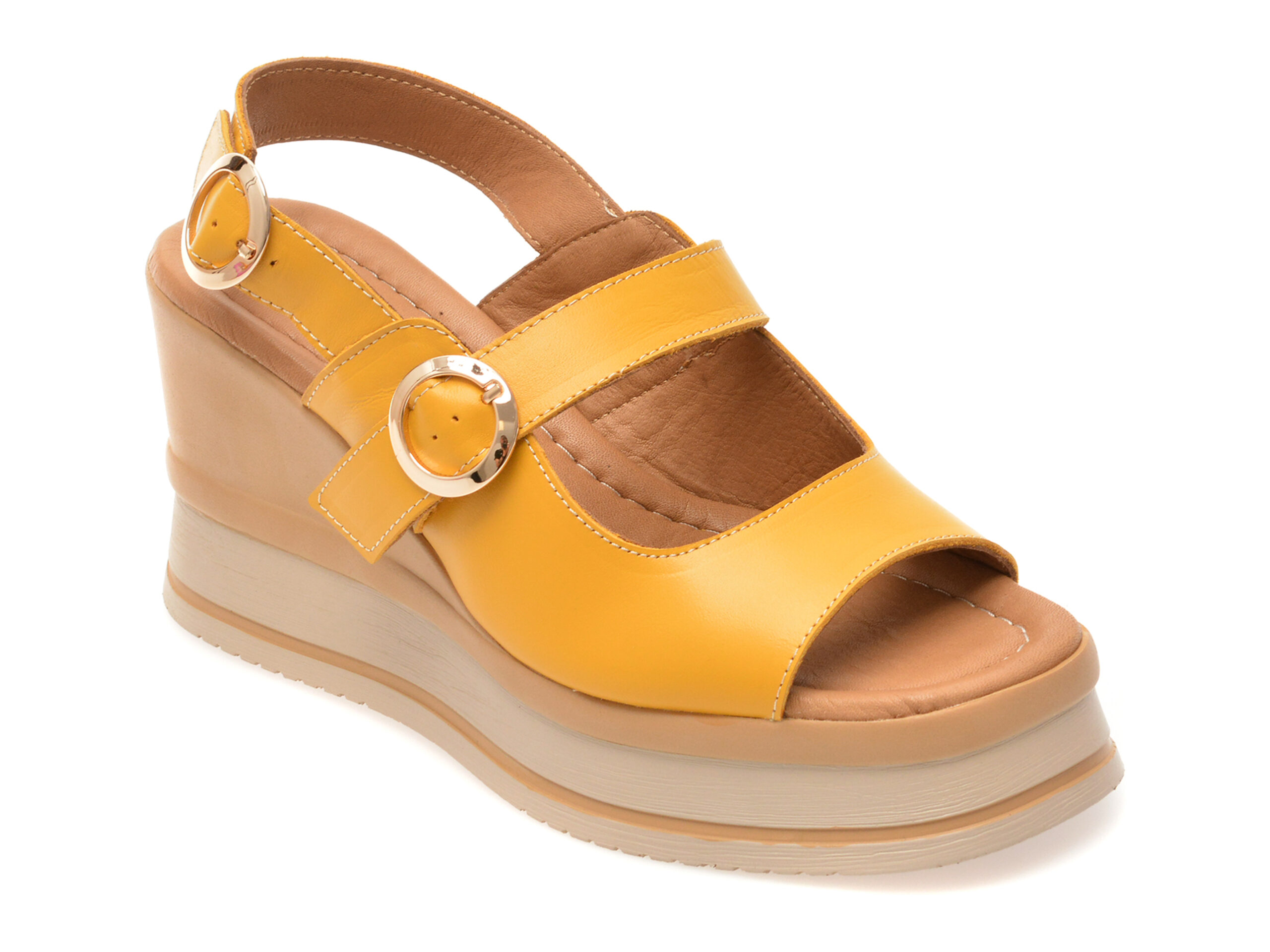 331f403b145b294b48b0743f84395047b65fed2e12343f390f03e8e7b5b6681a Sandale Femei GOLD DEER, 22086, din piele naturala - imagine 1
