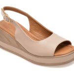 Sandale Femei GOLD DEER gri, 22072, din piele naturala