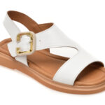 Sandale Femei GOLD DEER albe, 22081, din piele naturala