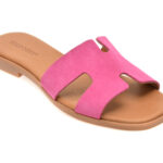 Slapi Femei GOLD DEER fucsia, 13175, din piele intoarsa