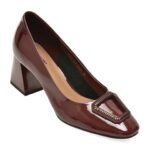 Pantofi Dama eleganti IMAGE visinii, 4F5671, din piele naturala lacuita