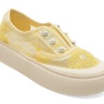 Pantofi EPICA galbeni, 298, din material textil