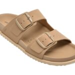 Slapi Femei GEOX gri, D558RA, din piele intoarsa