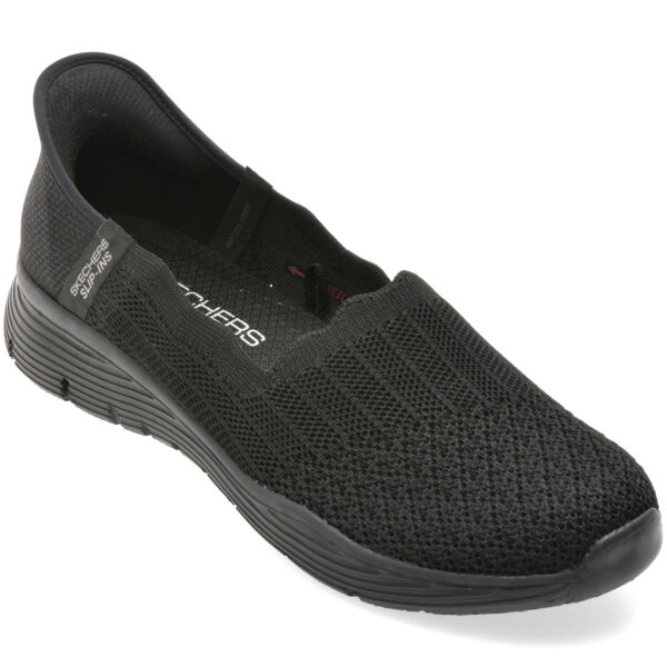 Incaltaminte Dama sport SKECHERS negri, SEAGER, din material textil