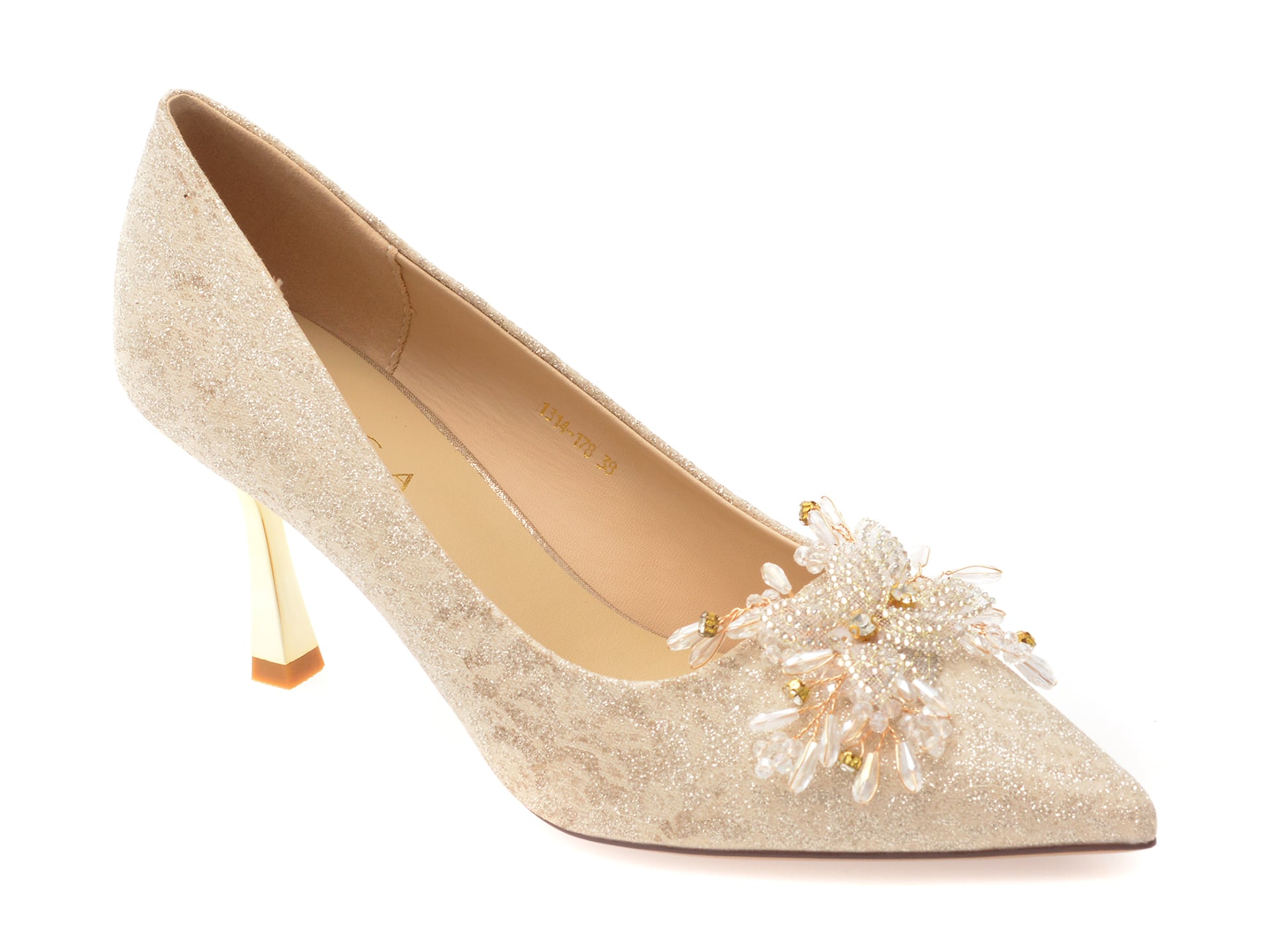 49c42c3e32b0183758a32925198f6a6f41409ef8e4b6d3615b70b6918bd4ea49 Pantofi Dama eleganti EPICA bej, 1314178, din piele ecologica - imagine 1