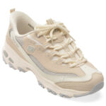 Incaltaminte Dama sport SKECHERS bej, D LITES, din material textil si piele naturala