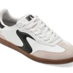 Incaltaminte Dama sport SKECHERS alb-negru, HOTSHOT, din piele naturala