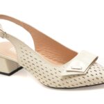Pantofi Dama eleganti IMAGE bej, 6192421, din piele naturala
