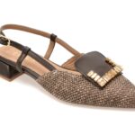 Pantofi Dama eleganti EPICA maro, 669B754, din material textil si piele naturala