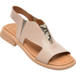 Sandale GOLD DEER gri, 22025, din piele naturala