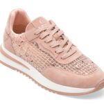 Incaltaminte Dama sport EPICA roz, QS510, din material textil si piele naturala